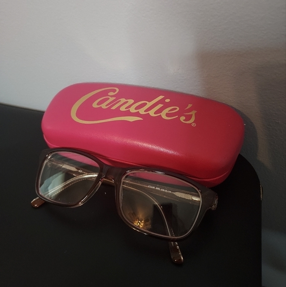 Candie's Pink Hard Case with Brown/Tortoiseshell Eyeglasses